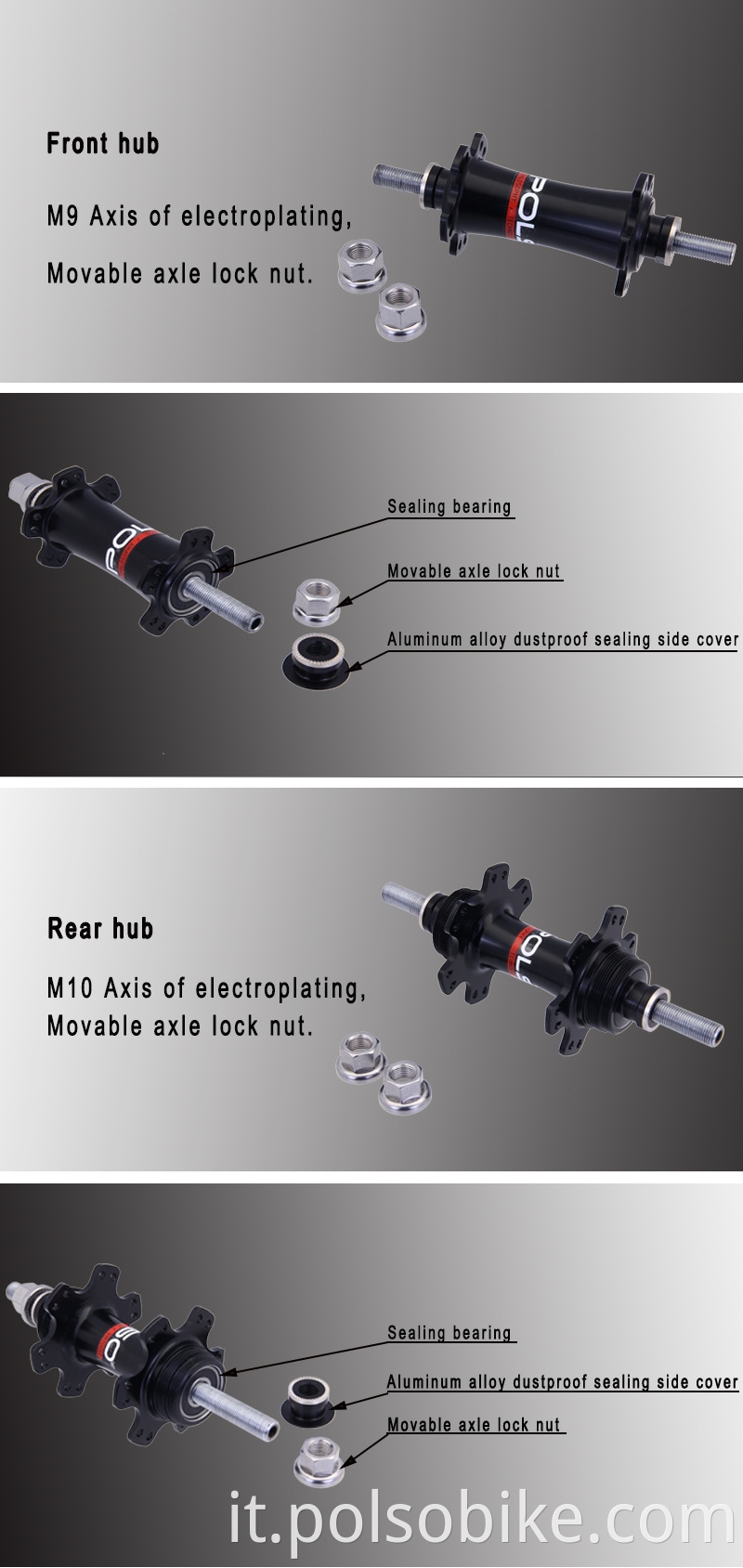 M9 M10 FIXED GEAR FRONT HUB